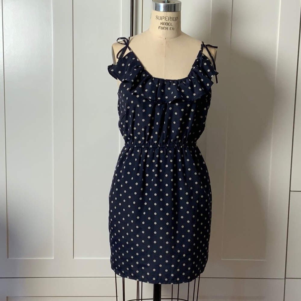 Urban Outfitters Bycorpus Navy Polka dot dress M